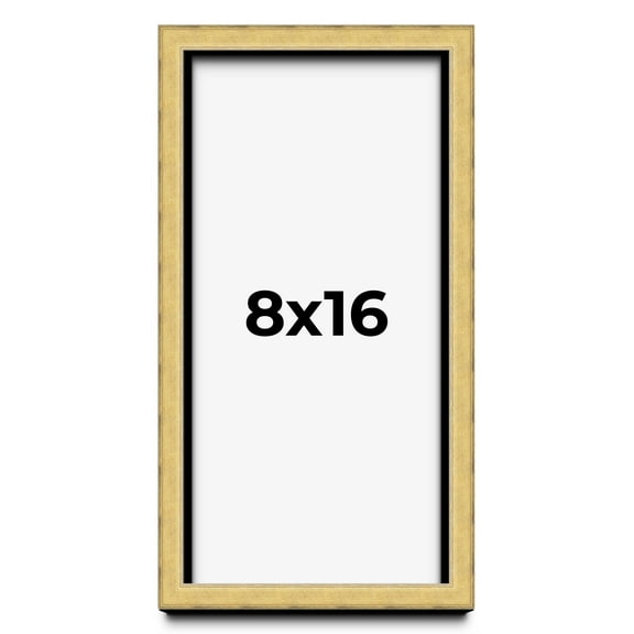 8x16 Shadow Box Frame Gold | 1.375 Inches Deep Real Wood Contemporary Shadowbox Display Frame | UV
