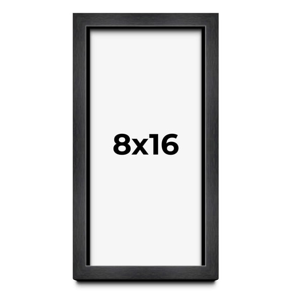 8x16 Shadow Box Frame Grey Charcoal Black | 0.875 Inches Deep | Solid Wood Shadowbox Display Frame