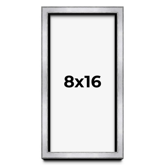 8x16 Shadow Box Frame Silver | 1.375 Inches Deep Real Wood Contemporary Shadowbox Display Frame |