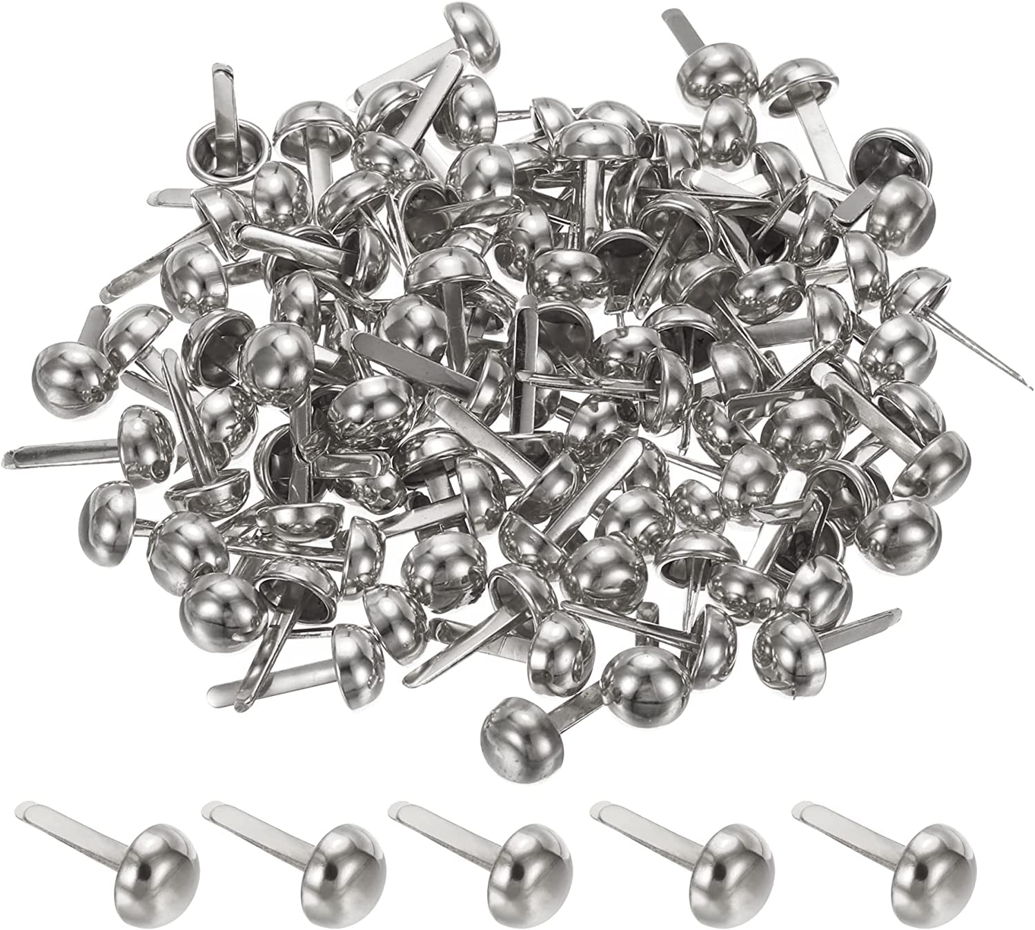 8x16mm Mini Brads Paper Fasteners, 200 Pack Round Brads Fastener for ...