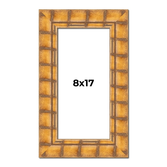 8x17 Frame Beige Real Wood Picture Frame Width 3 inches | Interior Frame Depth 0.5 inches | Natural