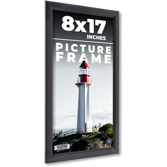 8x17 Frame Black Passaggi Solid Wood Picture Frame Width 1.5 Inches | Interior Frame Depth 0.5