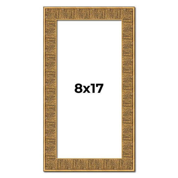 8x17 Frame Black and Gold Distressed Solid Wood Sonoma Picture Frame | 1.625 Inch Moulding Width |