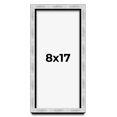 thumbnail image 1 of 8x17 Frame Brushed Silver Solid Wood Picture Frame | 0.75 Inch Moulding Width | Rabbet Depth 0.75, 1 of 5