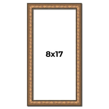8x17 Frame Gold Real Wood Picture Frame Width 1.25 inches | Interior Frame Depth 0.5 inches |