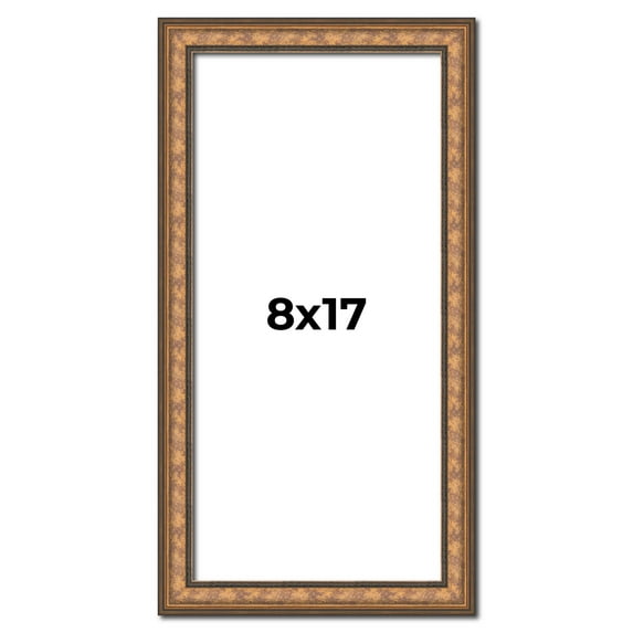 8x17 Frame Gold Real Wood Picture Frame Width 1.25 inches | Interior Frame Depth 0.5 inches |