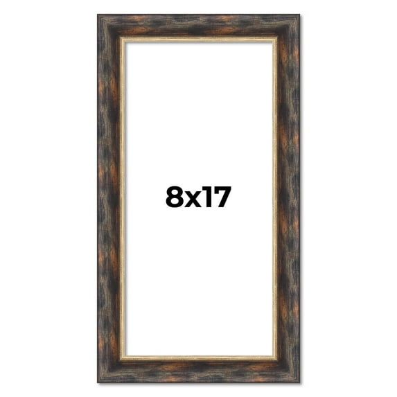 8x17 Frame Gold Real Wood Picture Frame Width 1.5 inches | Interior Frame Depth 0.5 inches |