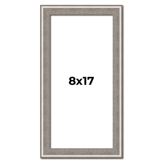 8x17 Frame Grey Real Wood Picture Frame Width 1.25 inches | Interior Frame Depth 0.5 inches | Hans