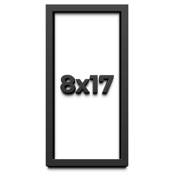 8x17 Shadow Box Frame Black | 1 inches Deep Real Wood Contemporary Shadowbox Display Frame | UV