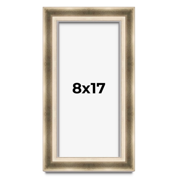 8x17 Shadow Box Frame Silver | 1.75 inches Deep Real Wood Traditional Shadowbox Display Frame | UV