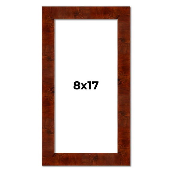 8x17 Walnut Brown Veneer Real Wood Picture Frame Width 1.75 inches | Interior Frame Depth 0.5