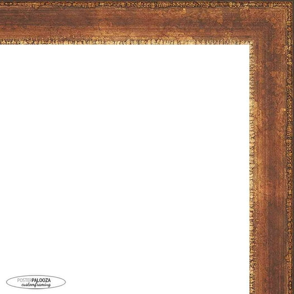 8x18 Flat Gold Picture Frame - UV Acrylic, Foam Board Backing, Hanging Hardware