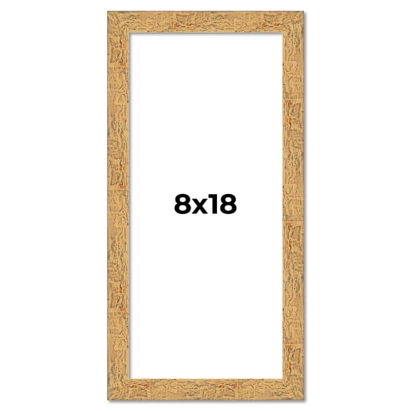 8x18 Frame Beige Real Wood Picture Frame Width 1.25 inches | Interior Frame Depth 0.5 inches |