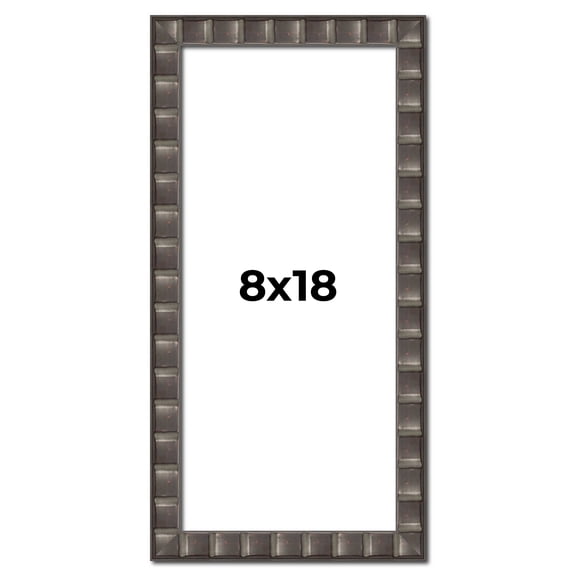 8x18 Frame Black Brown Chestnut Mosaic Solid Wood Picture Frame | 1.125 Inch Moulding Width |