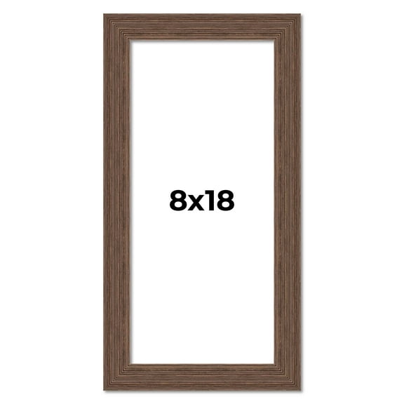 8x18 Frame Brown Distressed Barnwood Picture Frame | Rustic Farmhouse Photo Frame Includes UV