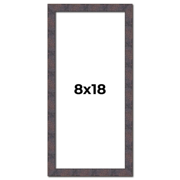 8x18 Frame Brown Rustic Lacquered Walnut Solid Wood Picture Frame Width | 0.875 Inch Moulding Width