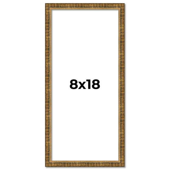 8x18 Frame Gold Picture Frame - Complete Modern Photo Frame Includes UV Acrylic Shatter Guard