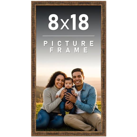 8x18 Frame Gold Picture Frame - Complete Modern Photo Frame Includes UV Acrylic Shatter Guard