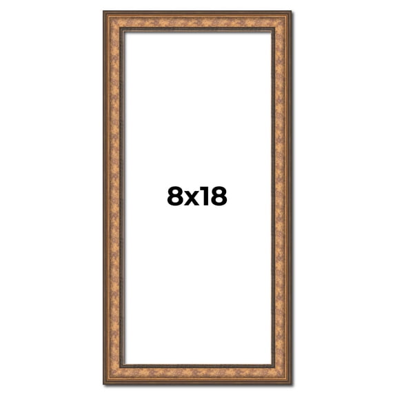 8x18 Frame Gold Real Wood Picture Frame Width 1.25 inches | Interior Frame Depth 0.5 inches |