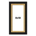 thumbnail image 1 of 8x18 Frame Gold Real Wood Picture Frame Width 2.25 Inches | Interior Frame Depth 0.5 Inches |, 1 of 8