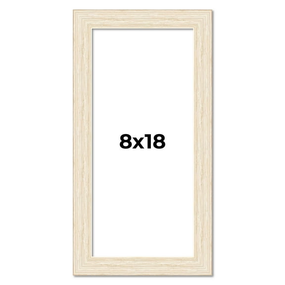 8x18 Frame White Real Wood Picture Frame Width 1.5 inches | Interior Frame Depth 0.5 inches | Barn