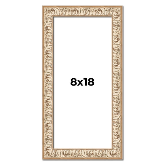 8x18 Frame White Real Wood Picture Frame Width 1.5 inches | Interior Frame Depth 0.5 inches |