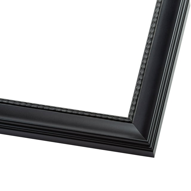 8x18 Linear Black Picture Frame - UV Acrylic, Foam Board Backing, Hanging Hardware