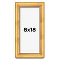 thumbnail image 1 of 8x18 Shadow Box Frame Gold | 1.75 Inches Deep Real Wood Traditional Shadowbox Display Frame | UV, 1 of 7