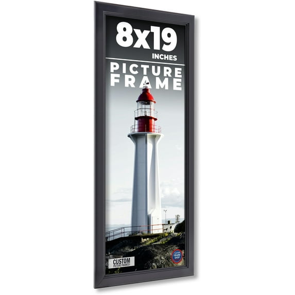 8x19 Frame Black Passaggi Solid Wood Picture Frame Width 1.5 Inches | Interior Frame Depth 0.5