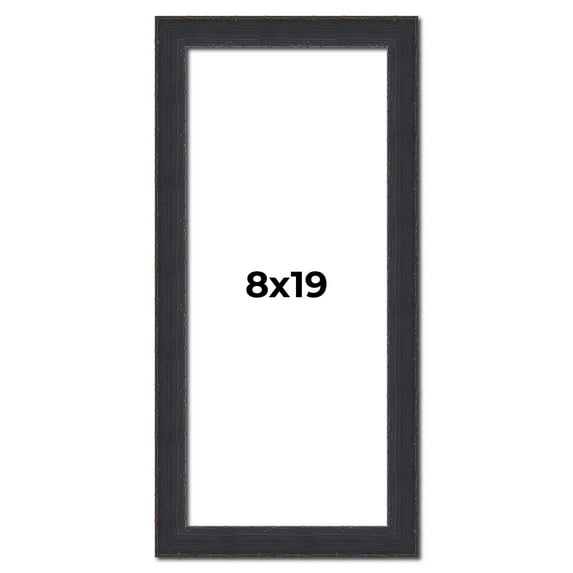 8x19 Frame Black Real Wood Picture Frame Width 1.25 Inches | Interior Frame Depth 0.5 Inches |
