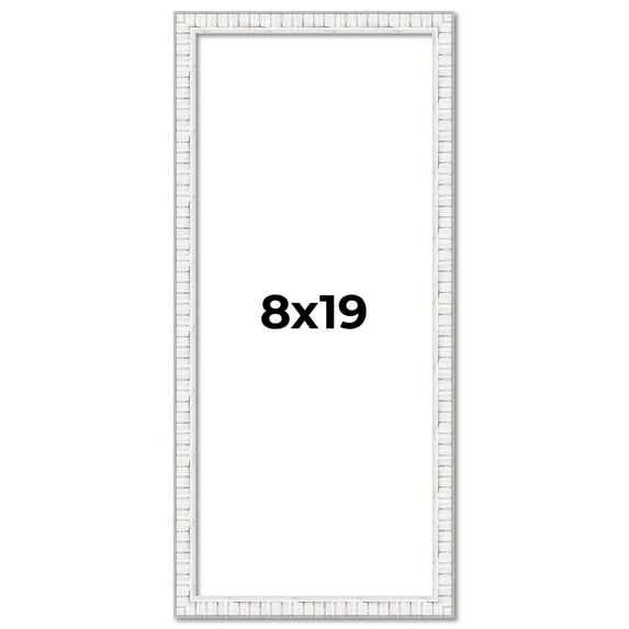 8x19 Frame White Real Wood Picture Frame Width 0.75 inches | Interior Frame Depth 0.5 inches |