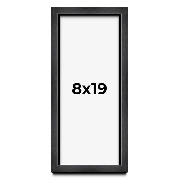 8x19 Shadow Box Frame Grey Charcoal Black | 0.875 Inches Deep | Solid Wood Shadowbox Display Frame