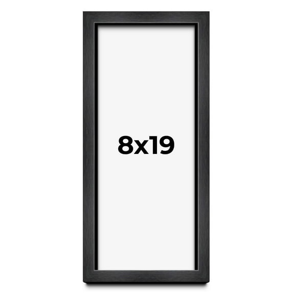 8x19 Shadow Box Frame Grey Charcoal Black | 0.875 Inches Deep | Solid Wood Shadowbox Display Frame