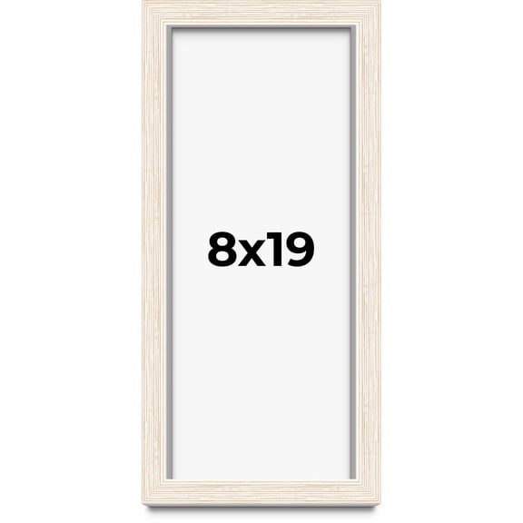 8x19 Shadow Box Frame White | 1.125 Inches Deep Real Wood Rustic Shadowbox Display Frame | UV