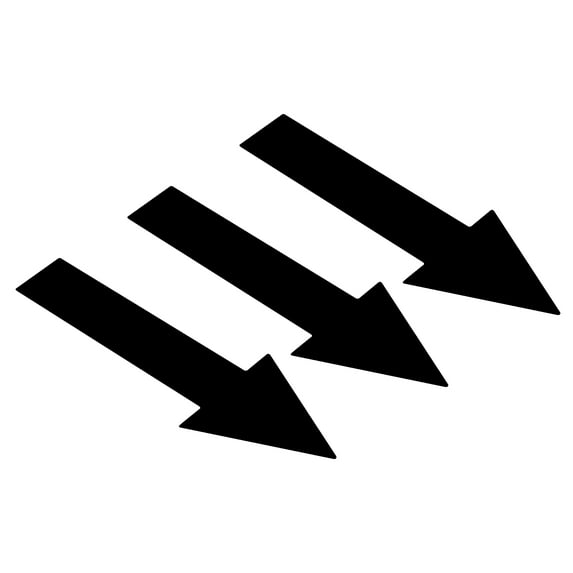 8x2" Arrow Sticker Directional Sign Adhesive Removable Floor Decal, Black, 20Set / 60 Pack