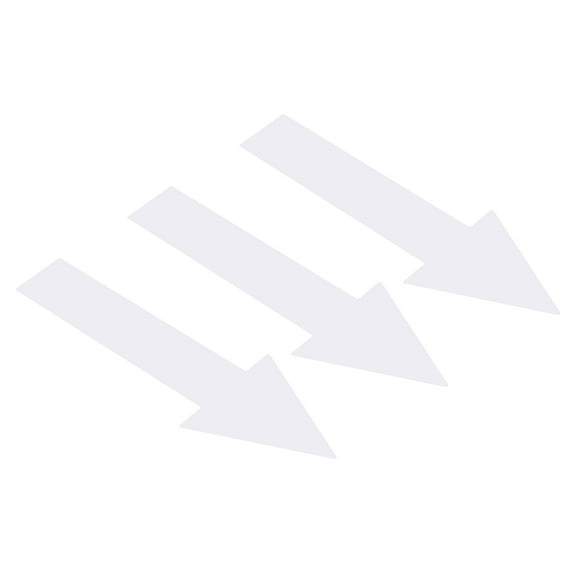 8x2" Arrow Sticker Directional Sign Adhesive Removable Floor Decal, White, 20Set / 60 Pack