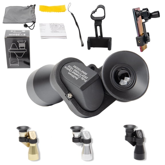 8x20 Compact Monocular Telescope for Adults & Kid, High Power Handheld Mini Scope, Ideal for Bird Watching, Hiking, Hunting, Sightseeing & Concerts, Includes Smartphone Adapter & Carry Pouch