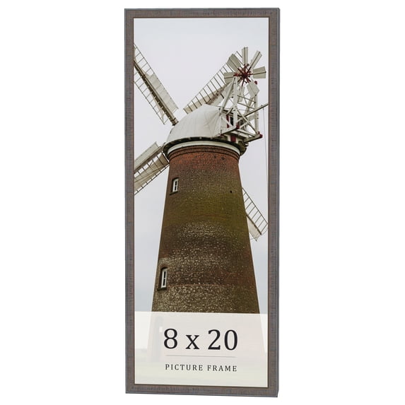8x20 Frame Blue Kingsley Pewter Solid Wood Picture Frame Width 0.75 Inches |Interior Depth 0.5