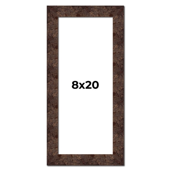 8x20 Frame Brown Burl Real Wood Picture Frame Width 1.625 Inches | Interior Frame Depth 0.5 Inches