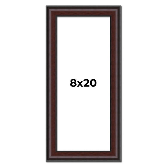 8x20 Frame Brown Round Mahogany Solid Wood Picture Frame | 1.625 Inch Moulding Width | with UV