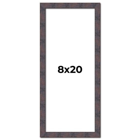 8x20 Frame Brown Rustic Lacquered Walnut Solid Wood Picture Frame Width | 0.875 Inch Moulding Width