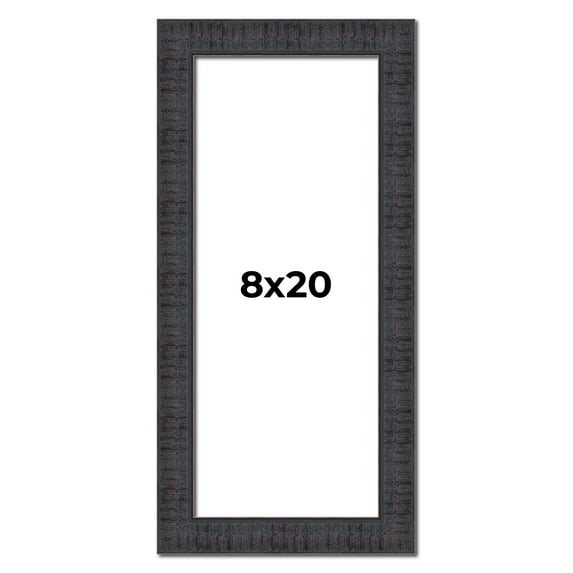 8x20 Frame Brown Rustic Solid Wood Picture Frame 1.5 Inches Wide | Interior Frame Depth 0.5 Inches
