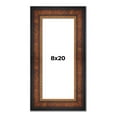 thumbnail image 1 of 8x20 Frame Brown Walnut Gold Ornate Trim Solid Wood Plein Air Picture Frame | 3 Inch Moulding Width, 1 of 8