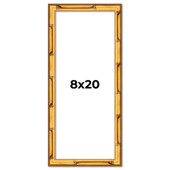8x20 Frame Gold Bamboo Picture Frame - Complete Modern Photo Frame Includes UV Acrylic Shatter
