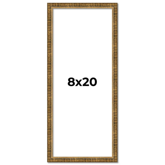 8x20 Frame Gold Picture Frame - Complete Modern Photo Frame Includes UV Acrylic Shatter Guard