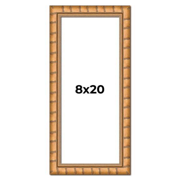 8x20 Frame Gold Real Wood Picture Frame Width 1.5 inches | Interior Frame Depth 0.5 inches | Bhutan
