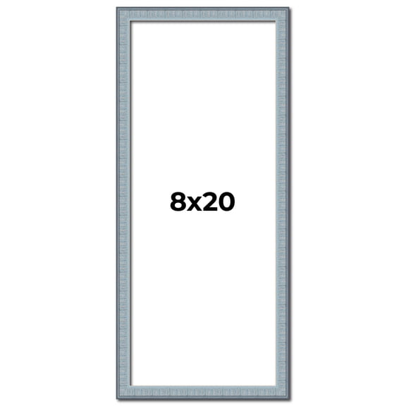 8x20 Frame Rustic Sky Blue Solid Wood Picture Frame | 0.75 Inch Moulding Width |Includes UV Acrylic