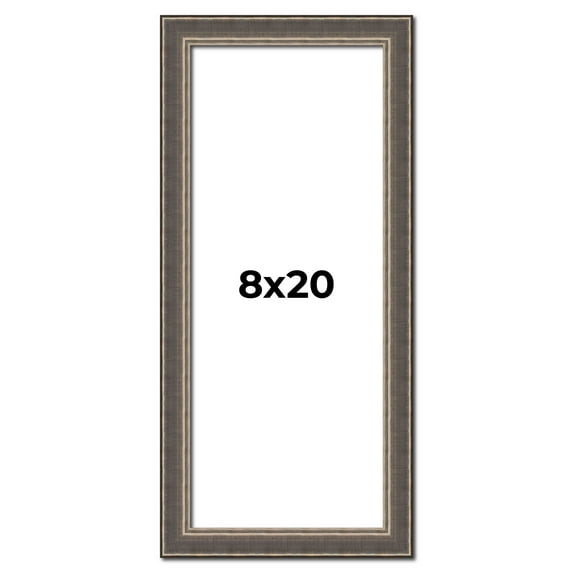 8x20 Frame Silver Real Wood Picture Frame Width 1.25 Inches | Interior Frame Depth 0.5 Inches |