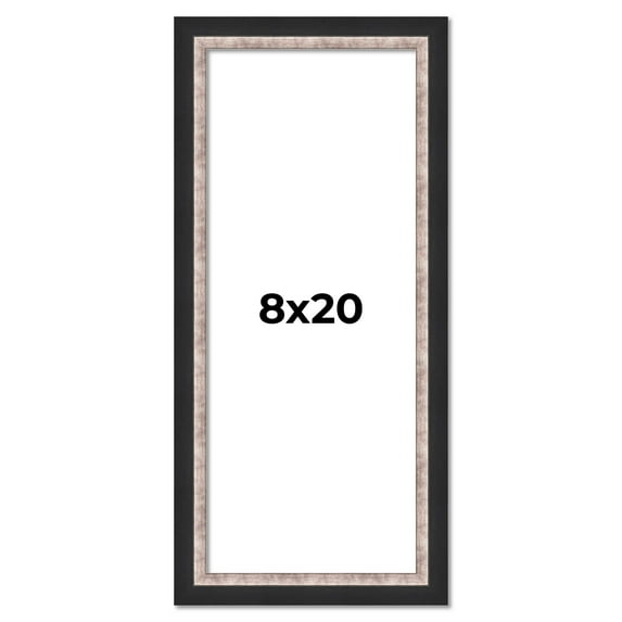 8x20 Frame Silver Real Wood Picture Frame Width 1.25 Inches | Interior Frame Depth 0.75 Inches |