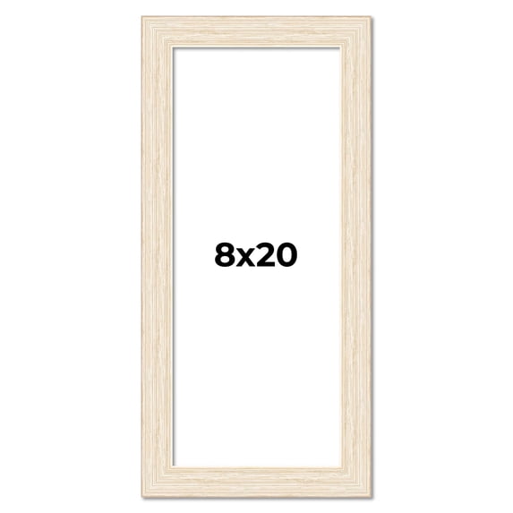 8x20 Frame White Barnwood Picture Frame Includes UV Acrylic Plexiglass, Acid Free Foam Backing